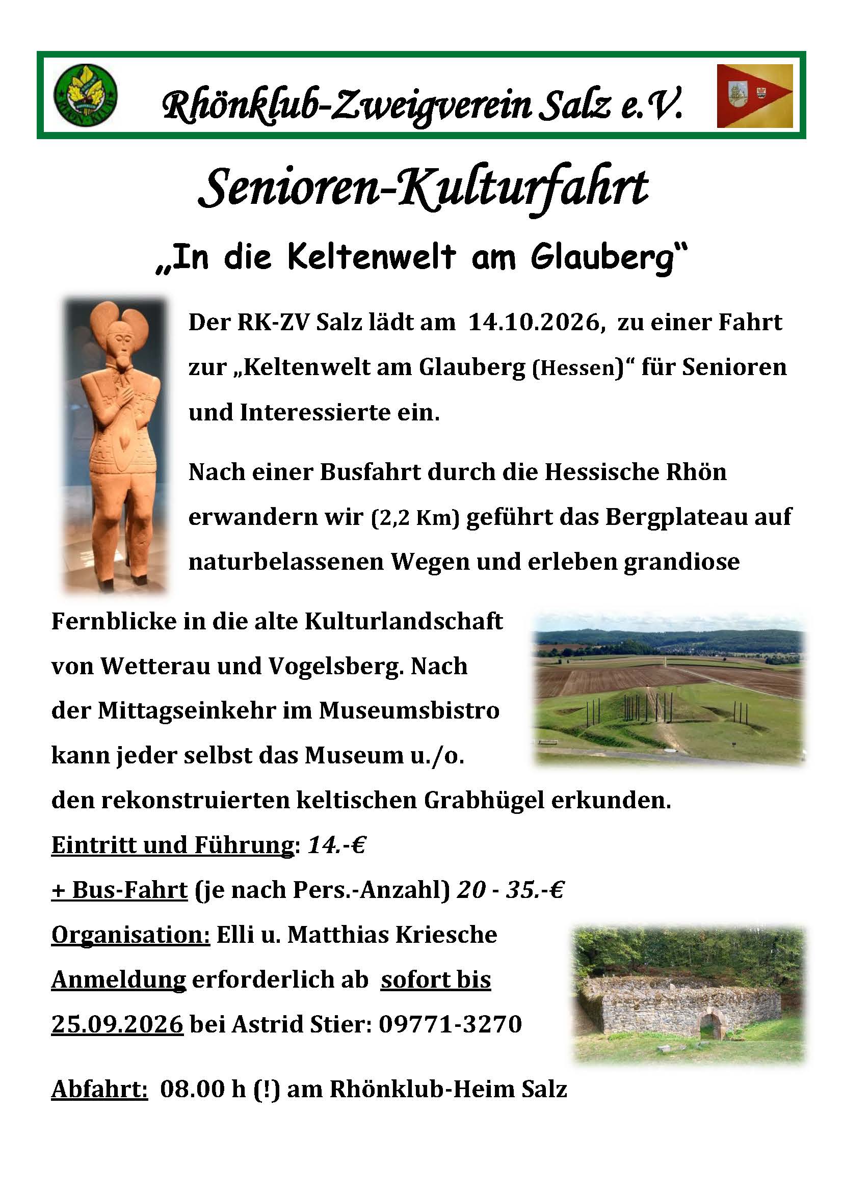 Seniorenwanderung: Bus-Ausflug (Glauberg)