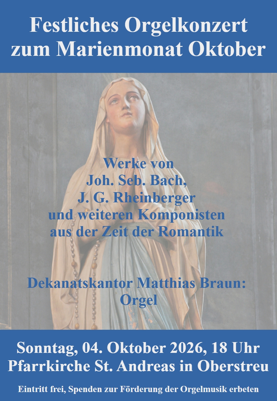 Festliches Orgelkonzert zum Marienmonat Oktober