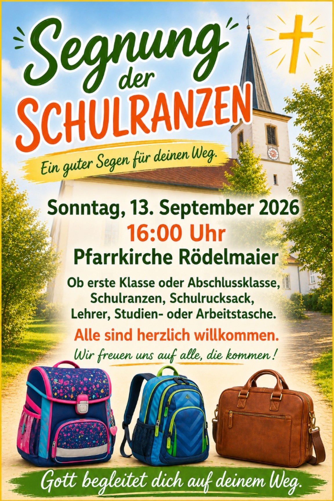 Segnung der Schulranzen