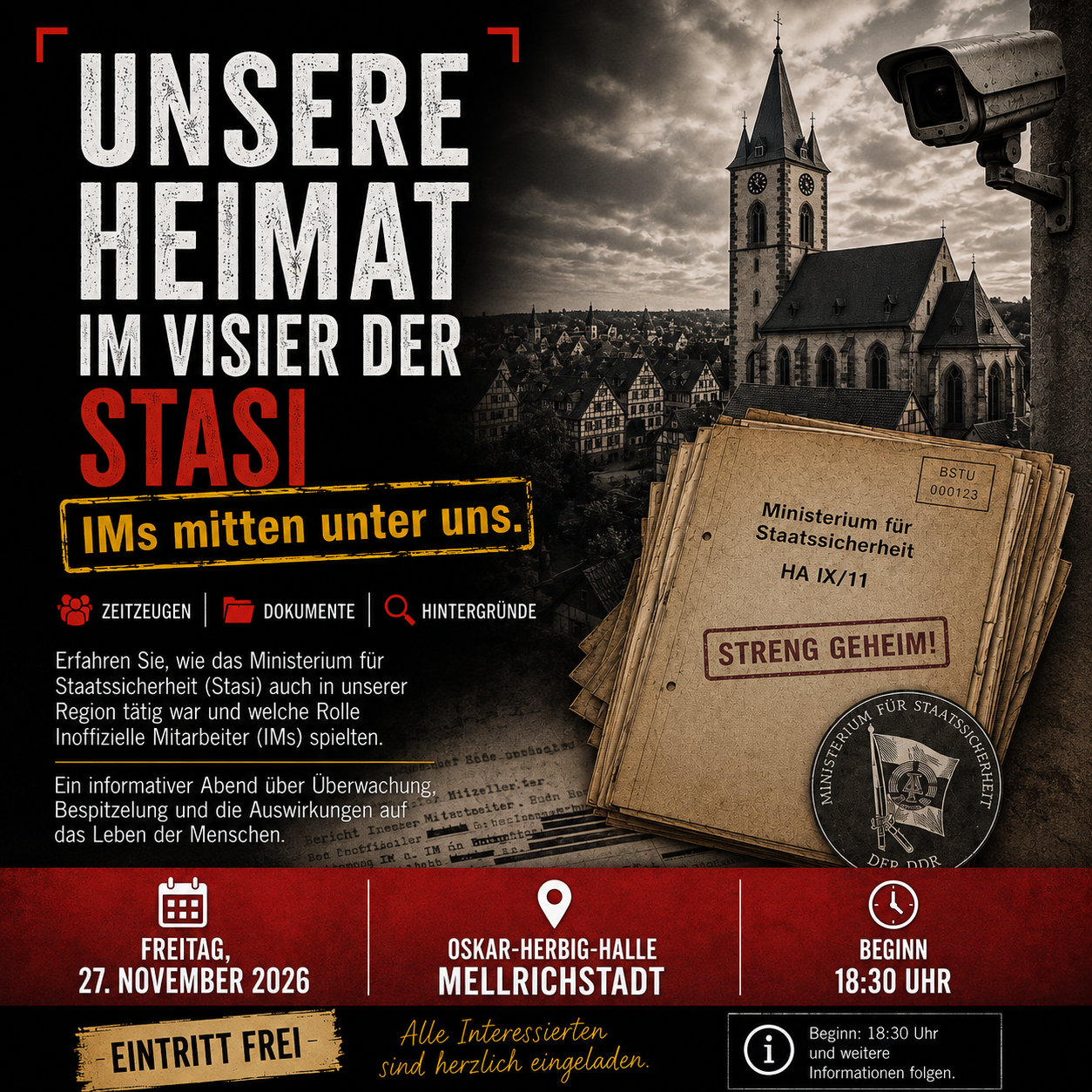 Vortragsabend - Unsere Heimat im Visier der STASI